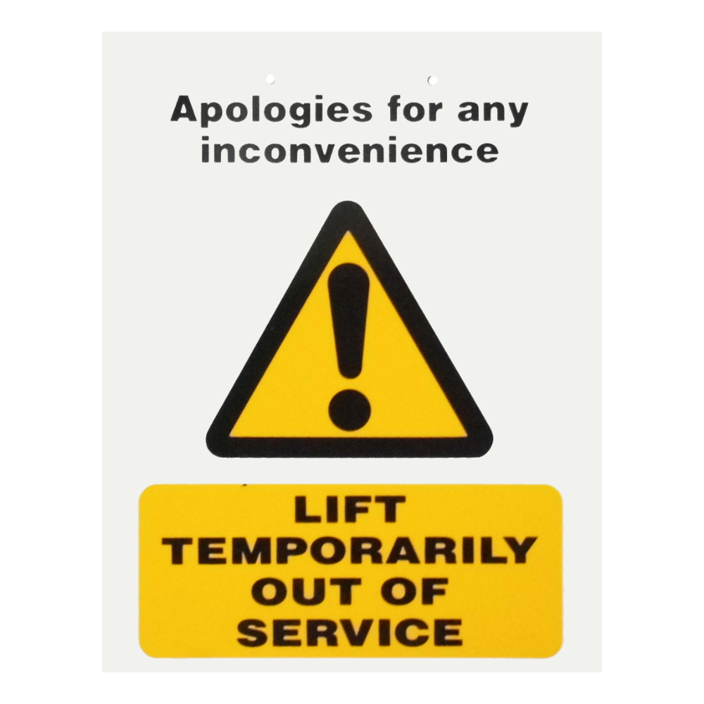 Out Of Service Notice - Elevator Equipment
